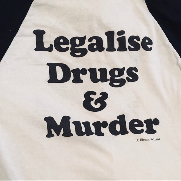 ELECTRIC WIZARD rare baseball tee LEAGALISE DRUGS - Picture 4 of 7